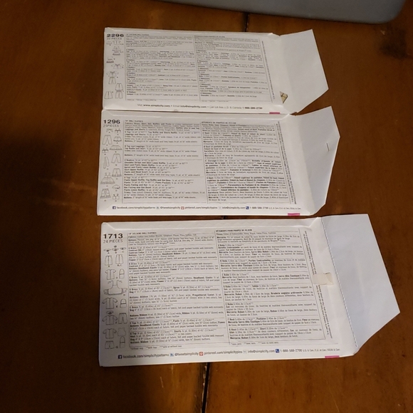 Doll Clothing Patterns Simplicity x 3 - Picture 8 of 8